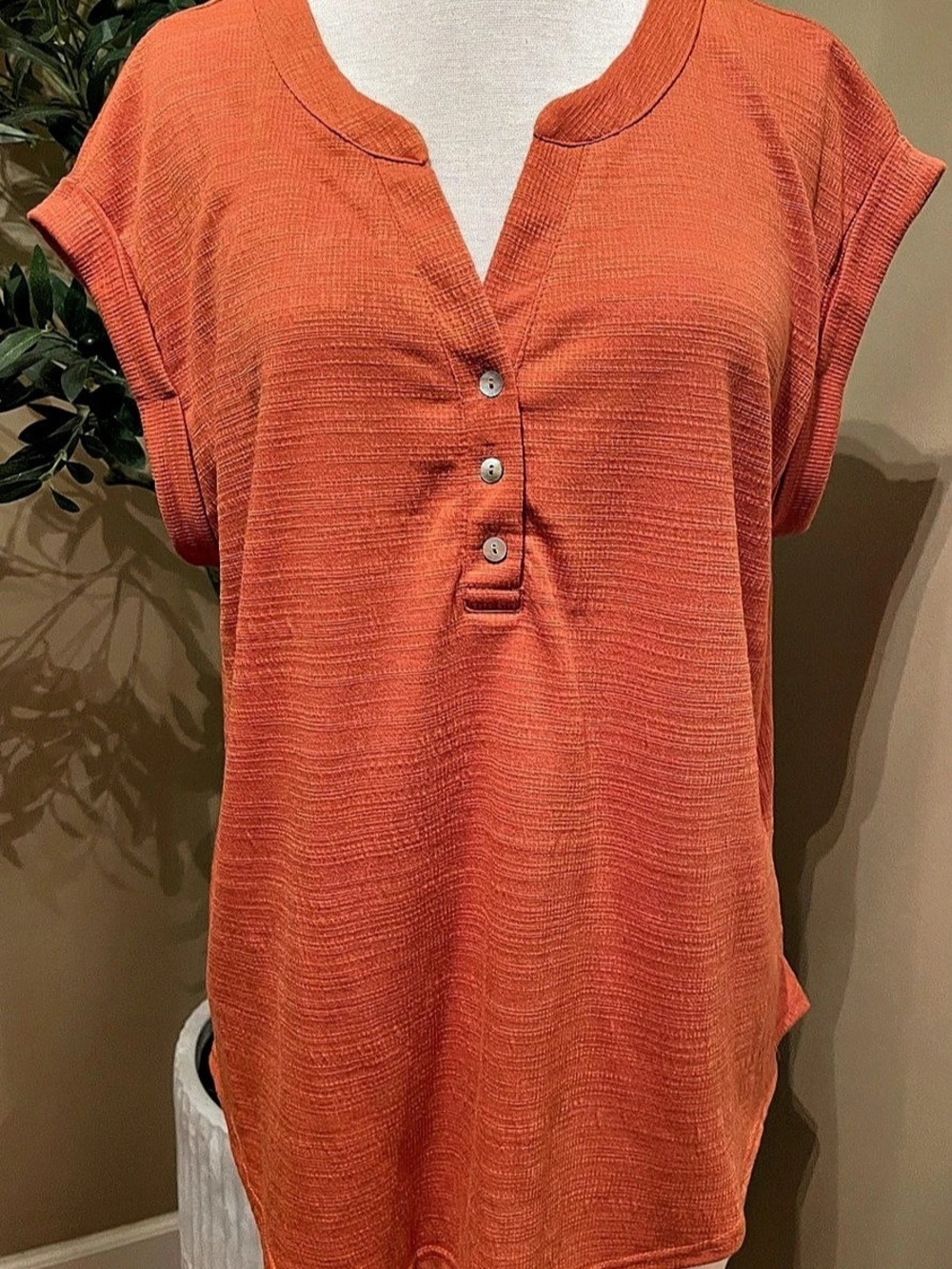 Jane Delancey Short Sleeve Tunic in Orange Size Large
